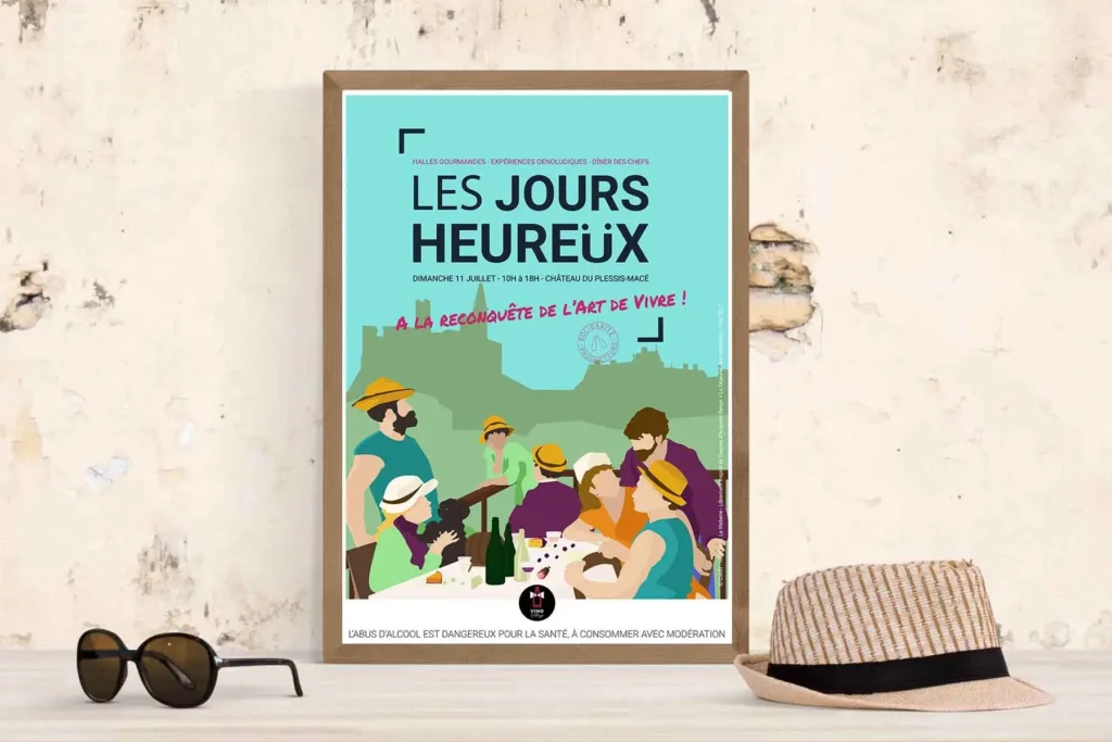 Création affiche événement vin et gastronomie Angers